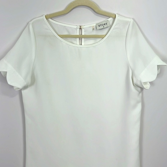 White Scalloped Hem Dress - Picture 2 of 7